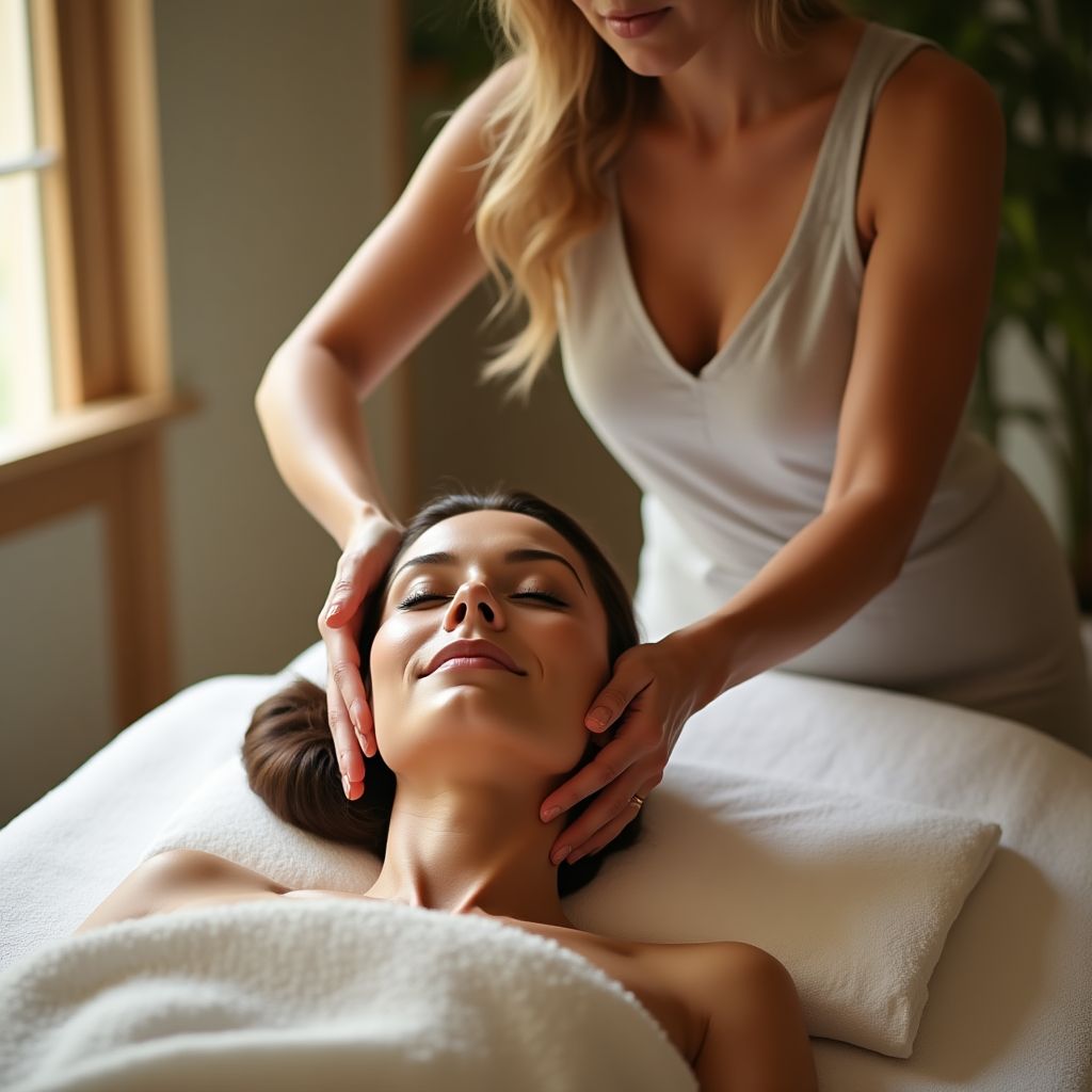 Therapist performing massage